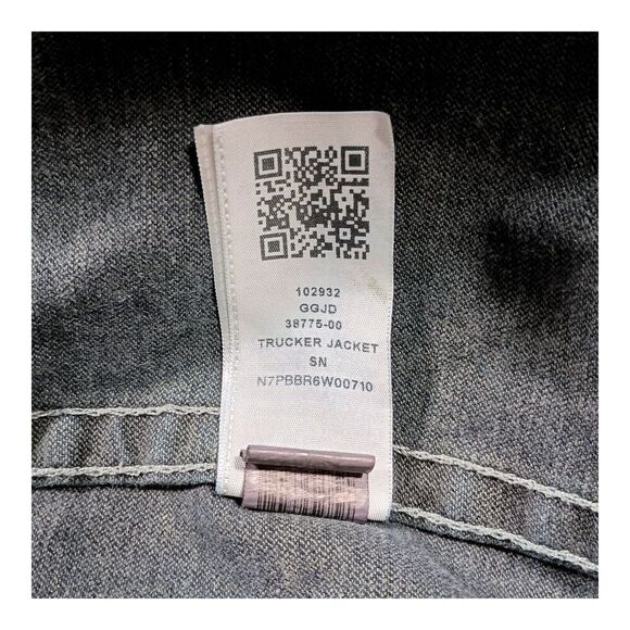 True Religion Trucker Denim Jeans Jacket Blue Men's Large - Picture 7 of 8
